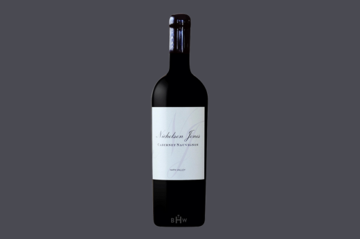 Bottle of 2015 Nicholson Jones Cabernet Sauvignon, Napa Valley, with a white label