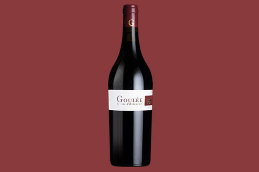 Bottle of 2016 Goulee by Cos d'Estournel Medoc, white script label, deep red background