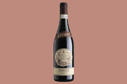 Bottle of 2016 Bertani Amarone della Valpolicella Classico, parchment label with an oval medallion