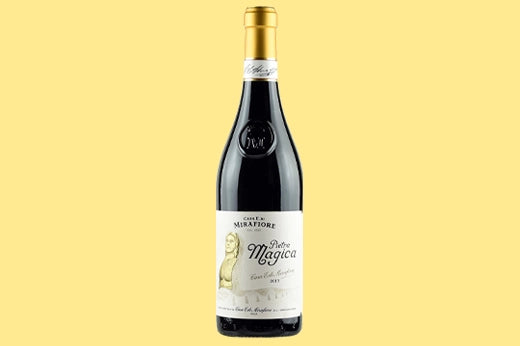 Bottle of 2017 Casa E Di Mirafiore Pietra Magica Langhe Rosso, cream label with gold script