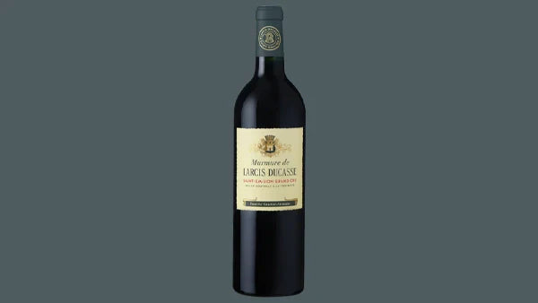 Bottle of Murmure de Larcis-Ducasse Saint-Emilion Grand Cru with a cream and gold label
