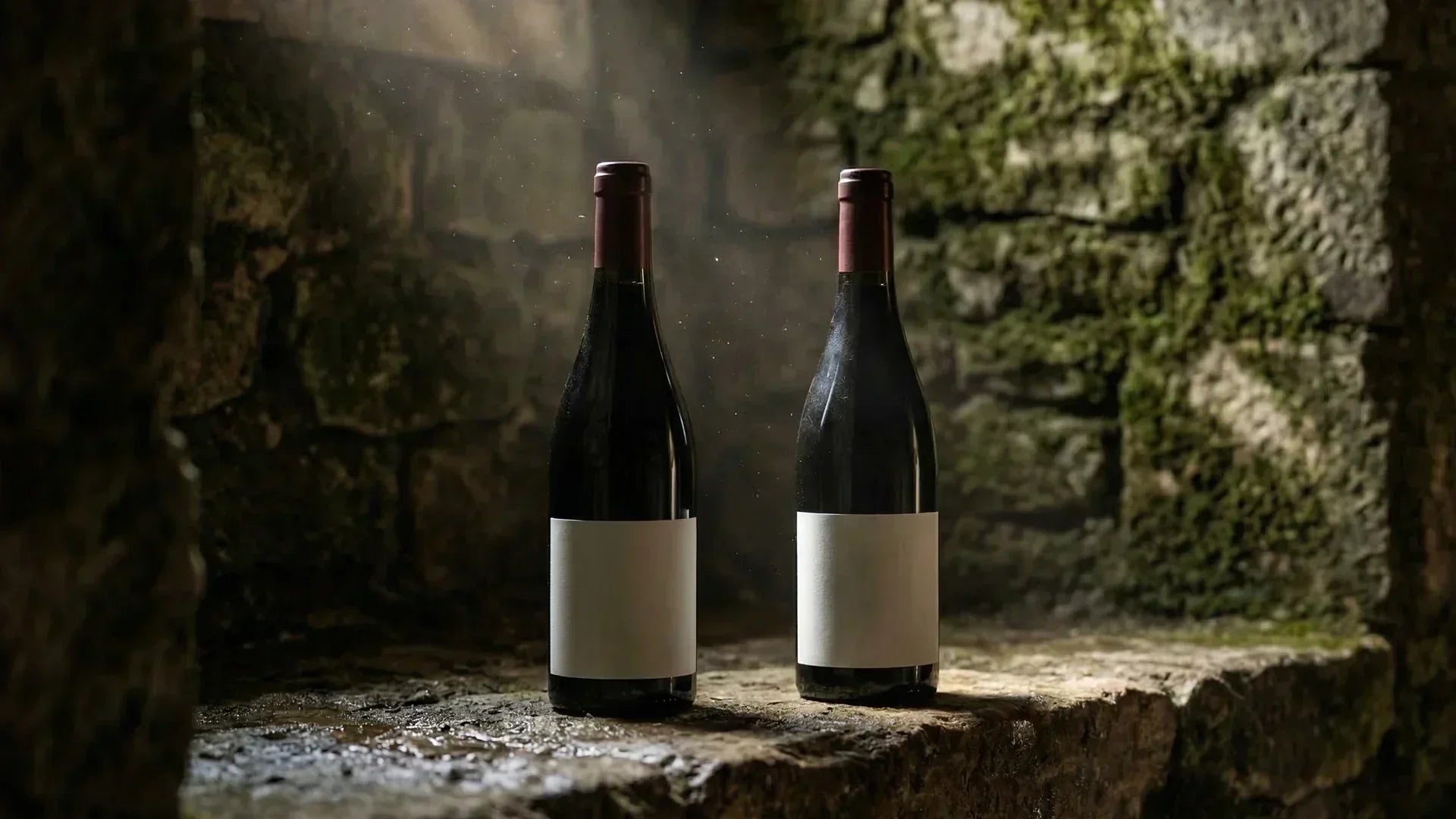 Burgundy wine bottles in stone cellar representing value wines from Burgundy region