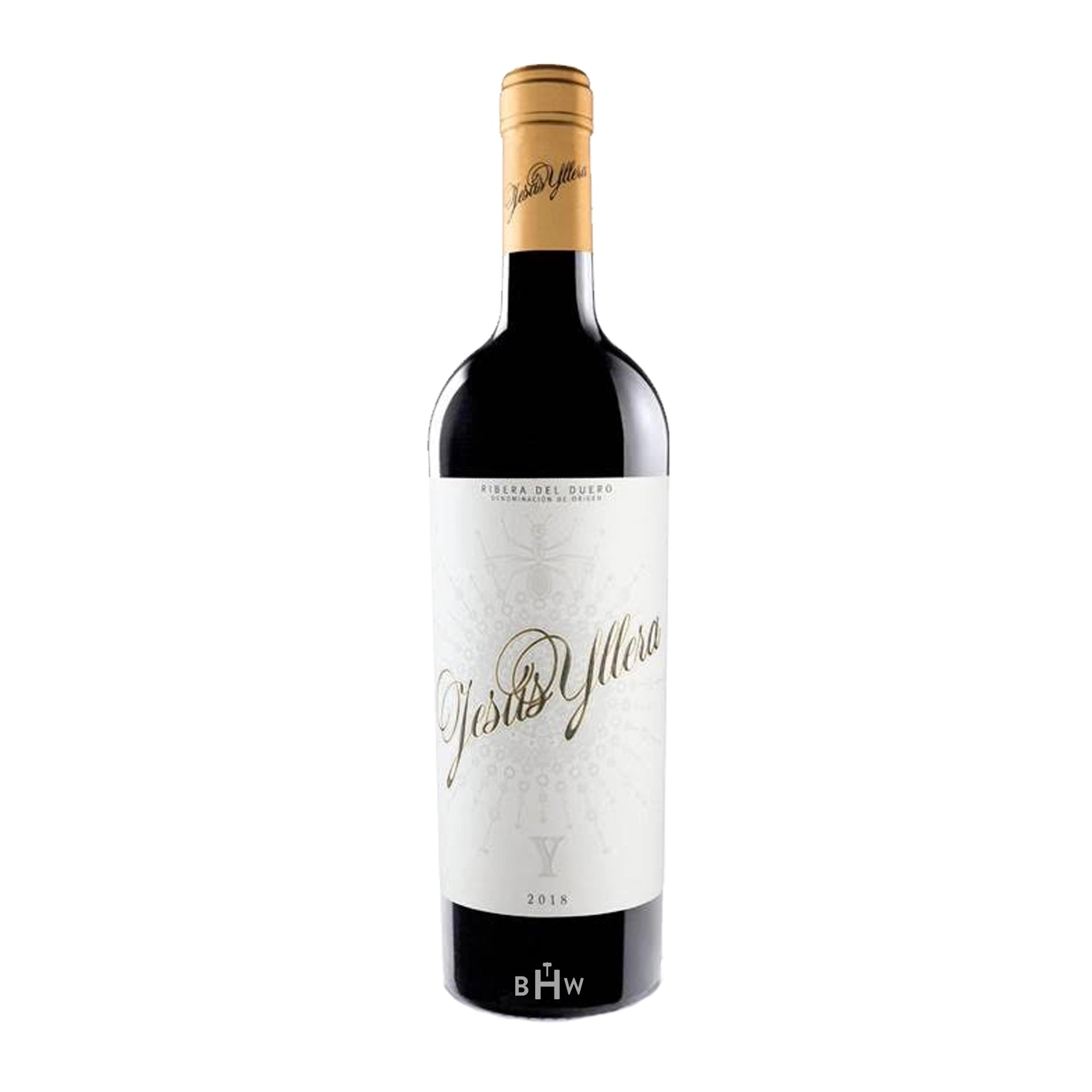 2018BodegasYllera_JesusYllera_CrianzaRiberadelDuero wine bottle with a white background.