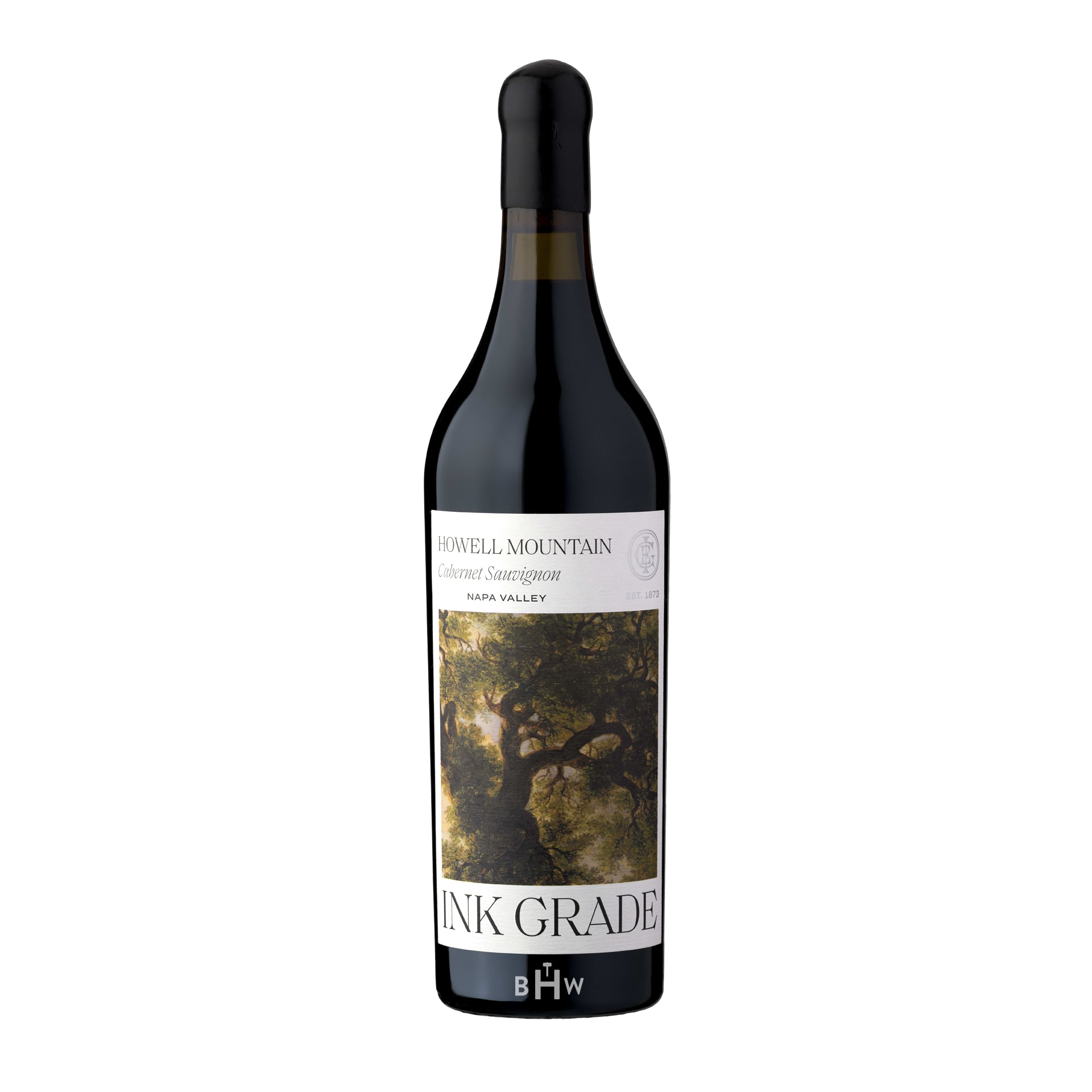 2018 Ink Grade Howell Mountain wine bottle with label on a white background