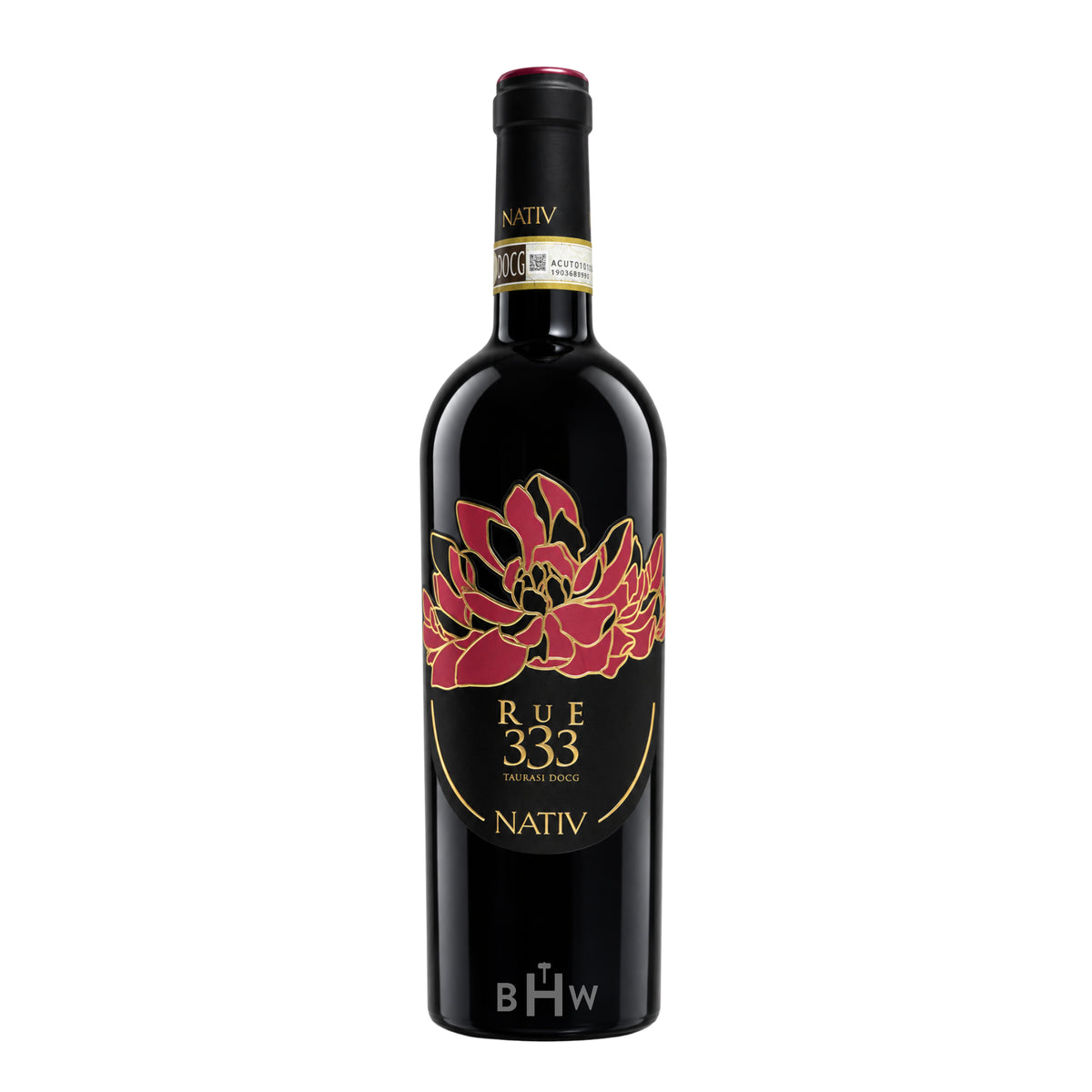2018 Nativ 'Rue 333' Taurasi DOCG single red wine bottle, curated by Big Hammer Wines.