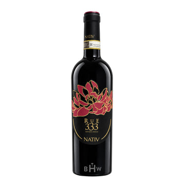 2018 Nativ 'Rue 333' Taurasi DOCG single red wine bottle, curated by Big Hammer Wines.