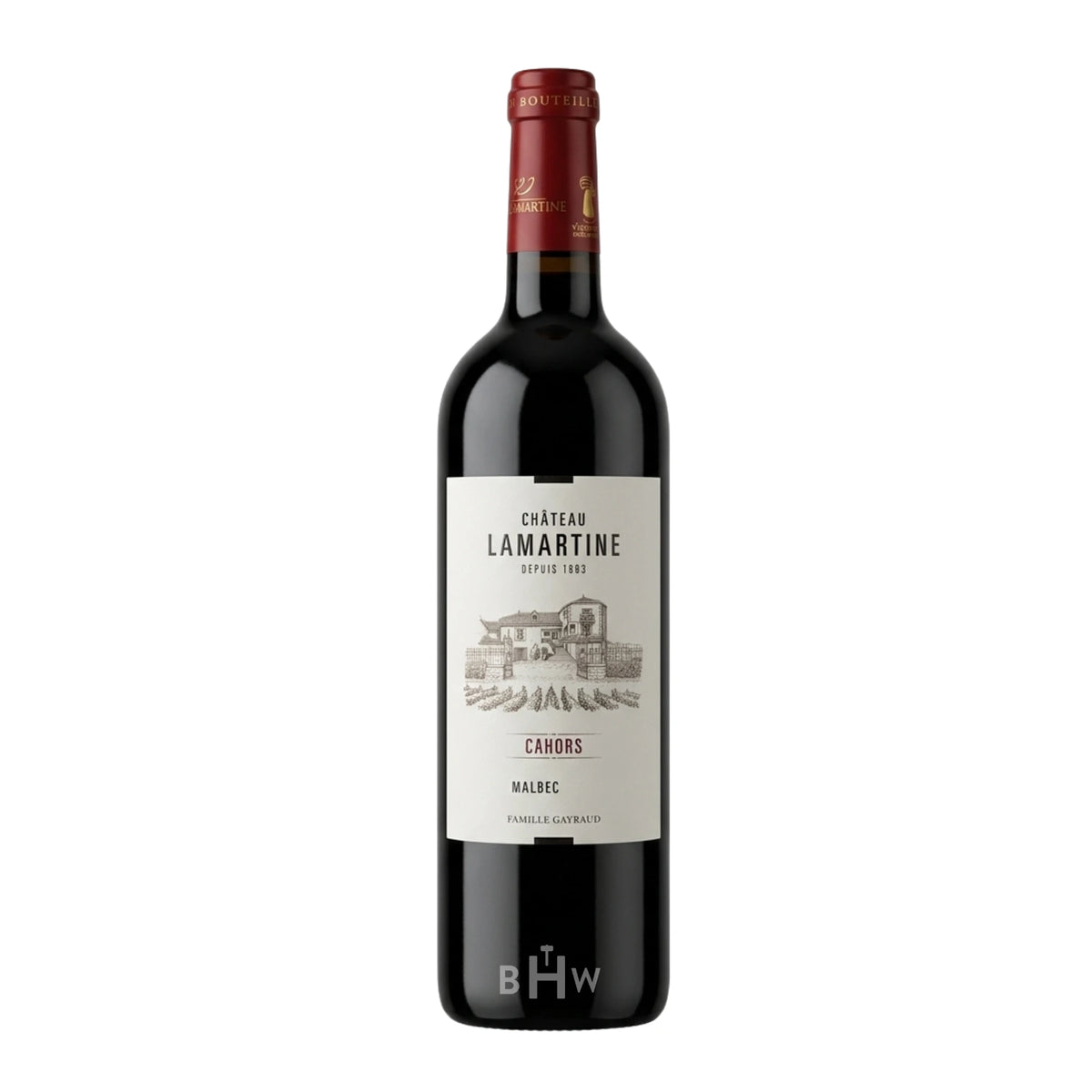 Bottiglia di vino rosso 2019 Château Lamartine Cahors Malbec Sud-Ovest della Francia, selezionata da Big Hammer Wines.