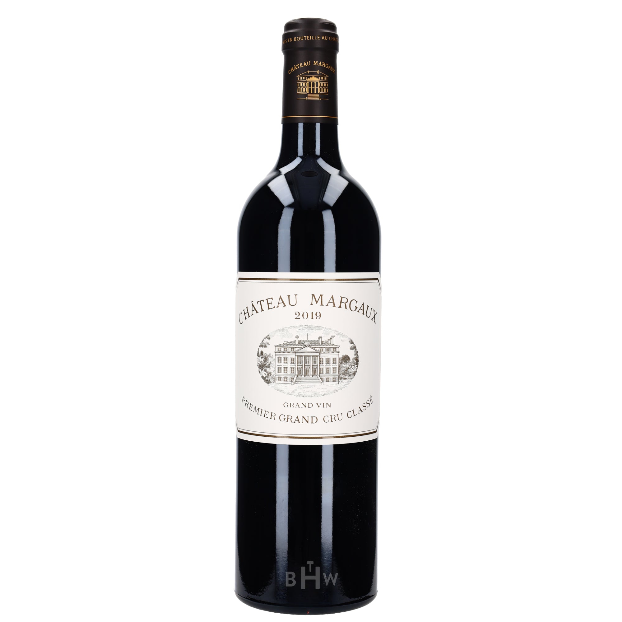 2019 Château Margaux Première Grand Cru Classé bottle, a 100-point Bordeaux wine from the Margaux estate, known for its elegance and depth