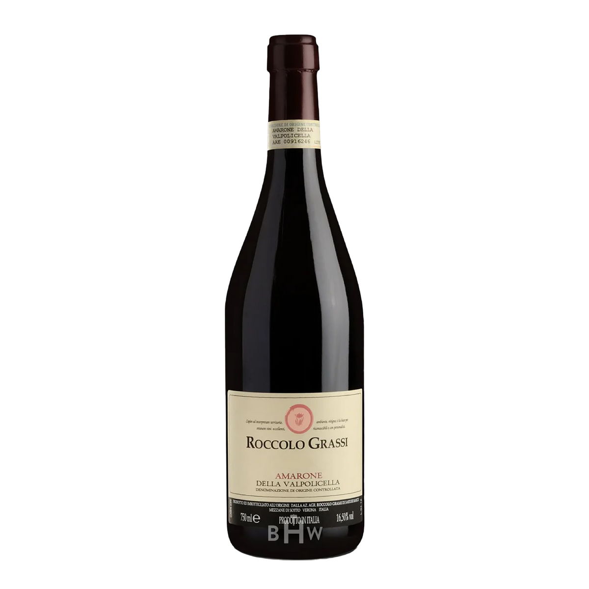 2019 Roccolo Grassi Amarone della Valpolicella single red wine bottle, curated by Big Hammer Wines.
