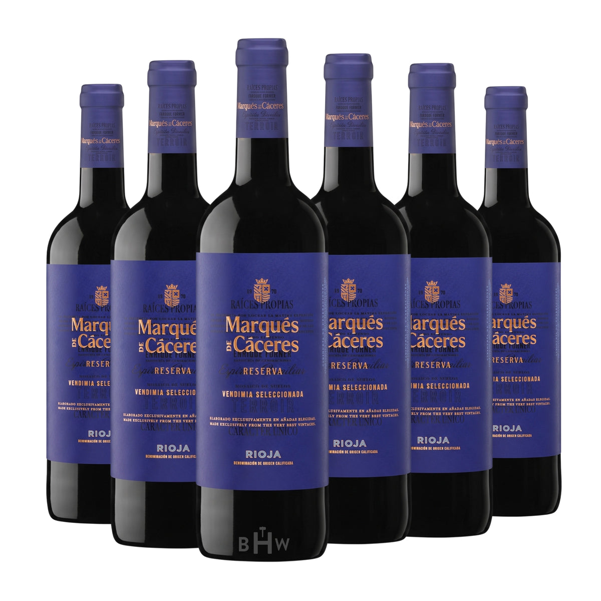 2020 Marqués de Cáceres Reserva Rioja 6-pack red wine bottles, curated by Big Hammer Wines.