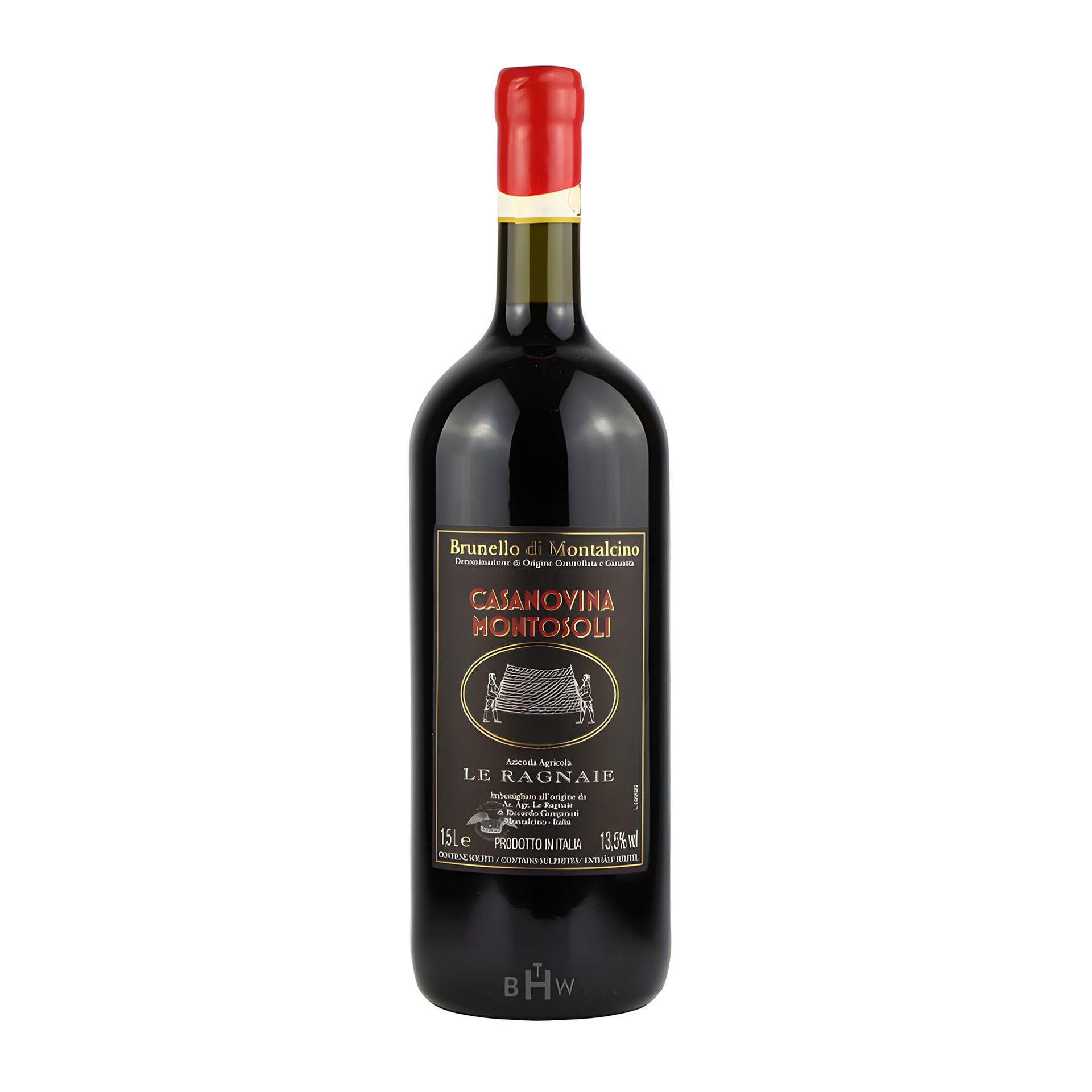 2020 Le Ragnaie Casanovina Montosoli wine bottle with a visible label on a white background