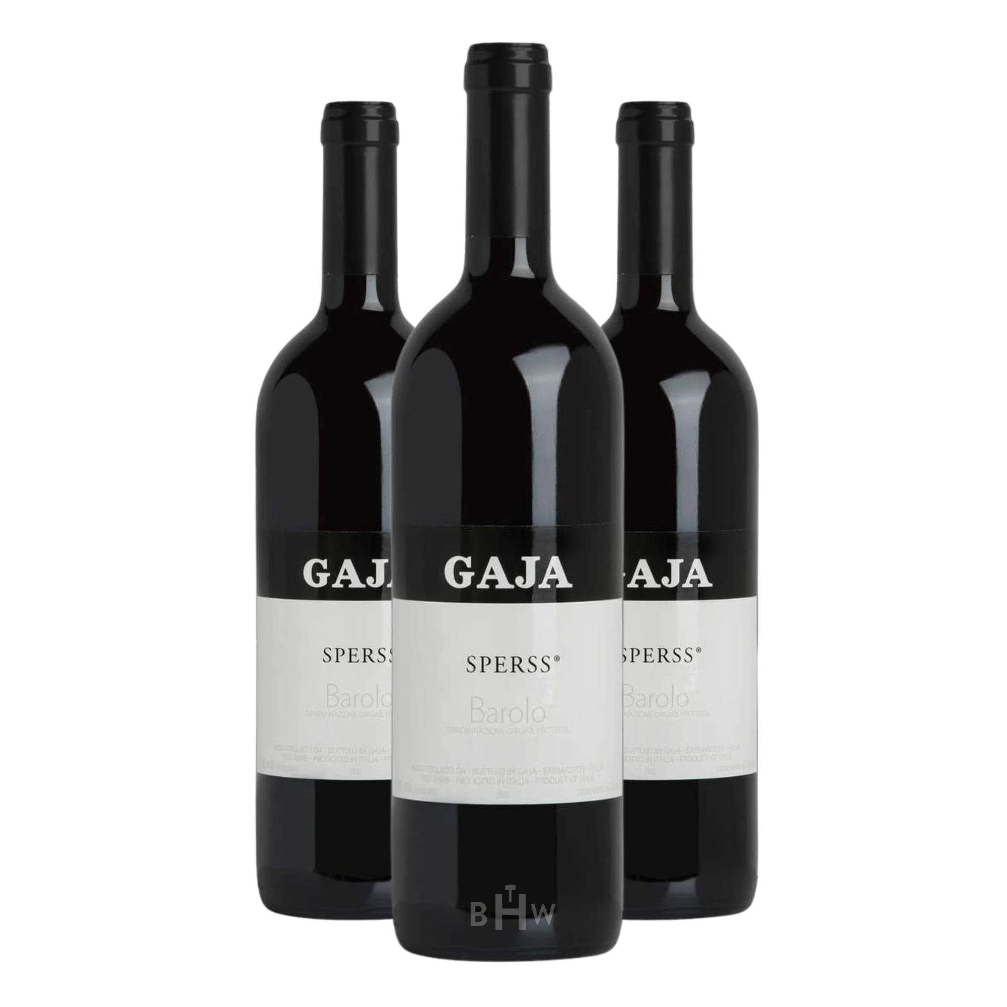 2021 Gaja Sperss Langhe - Barolo Piedmont 3pk wine bottles.