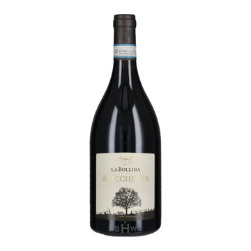 A bottle of 2021 La Bollina Bricchetta Monferrato Rosso red wine, curated by big hammer wines.