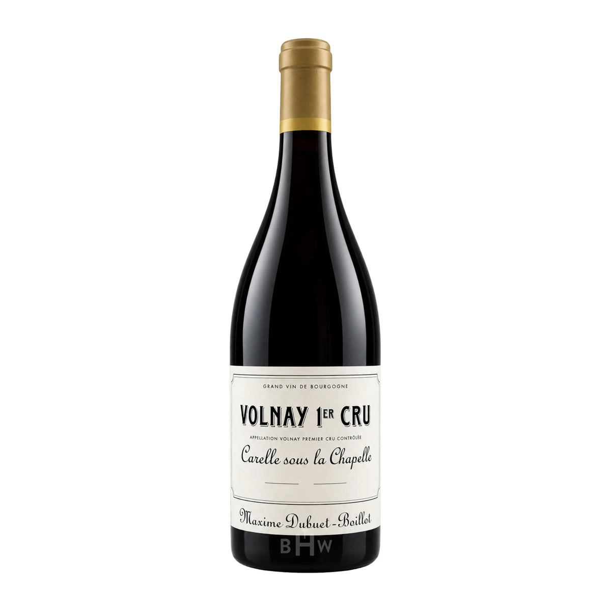 A bottle of 2021 Maxime Dubuet-Boillot Volnay 1er Cru Carelle sous la Chapelle Pinot Noir Burgundy