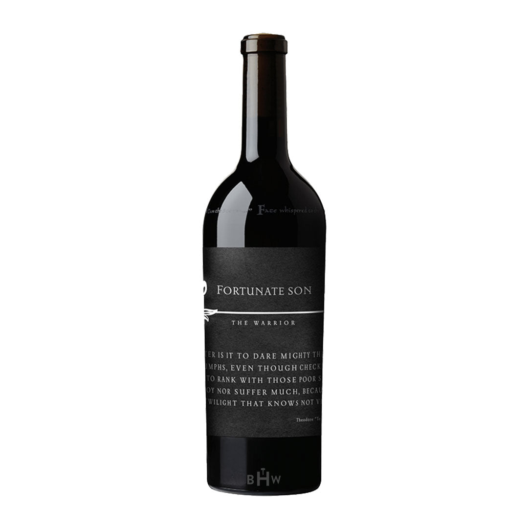2022-Hundred-Acre-Fortunate-Son-The-Warrior-Napa-Valley wine bottle with a white background.