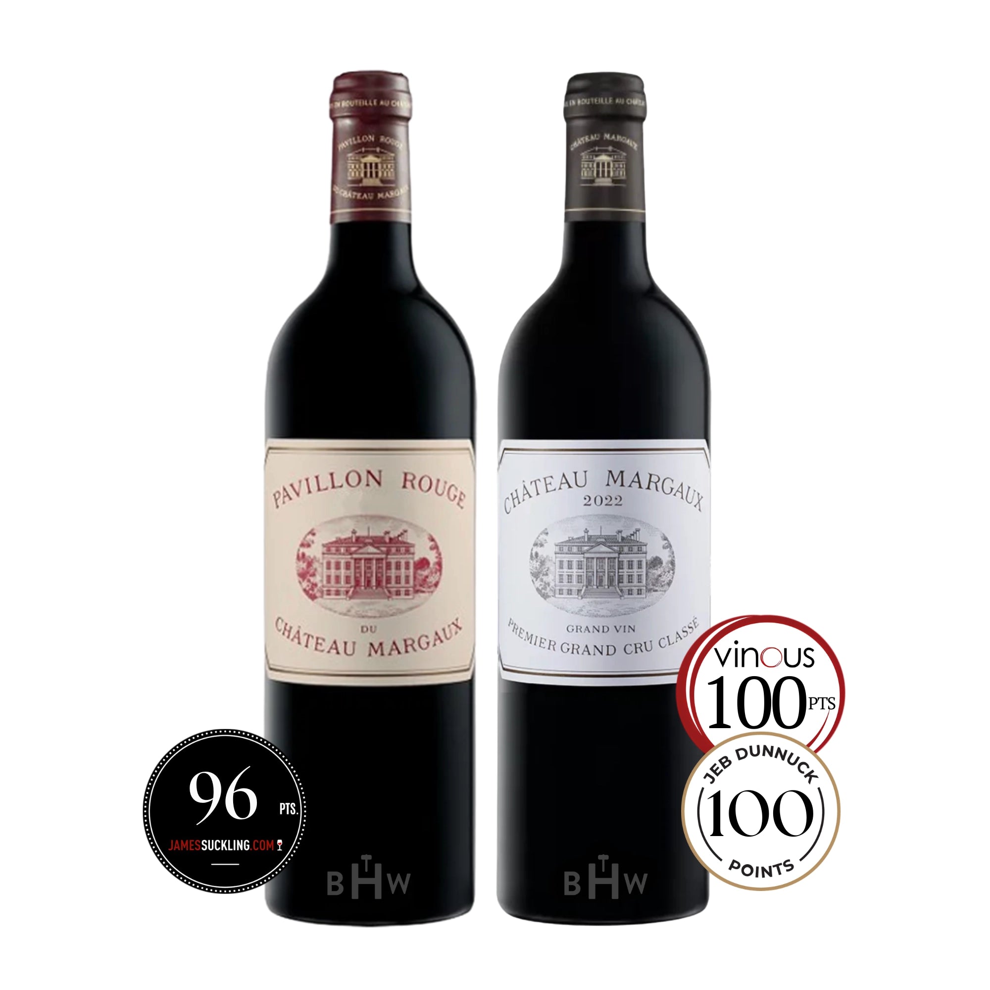 Château Margaux 2022 Signature Set with Château Margaux Premier Grand Cru Classé and Pavillon Rouge du Château Margaux Bordeaux red wines 2x750ml