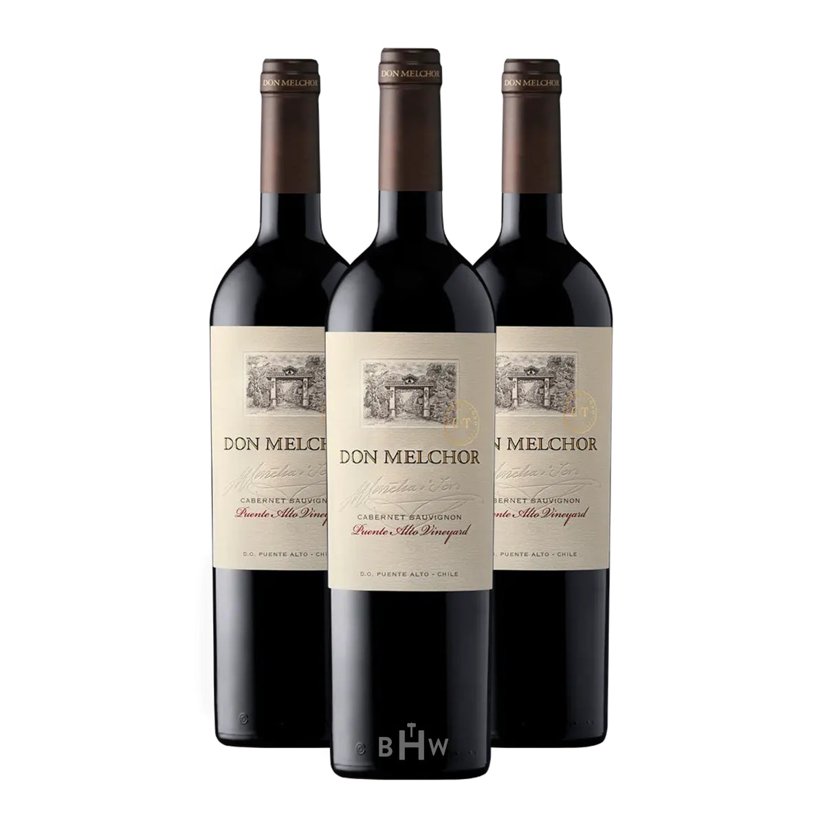 A 3-bottle pack of 2022 Concha y Toro Don Melchor Cabernet Sauvignon 750ml red wine, curated by Big Hammer Wines.