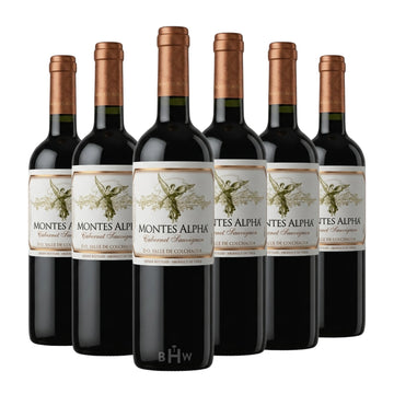 2022 Montes Alpha Cabernet Sauvignon Colchagua Valley 6-pack red wine bottles, curated by Big Hammer Wines.
