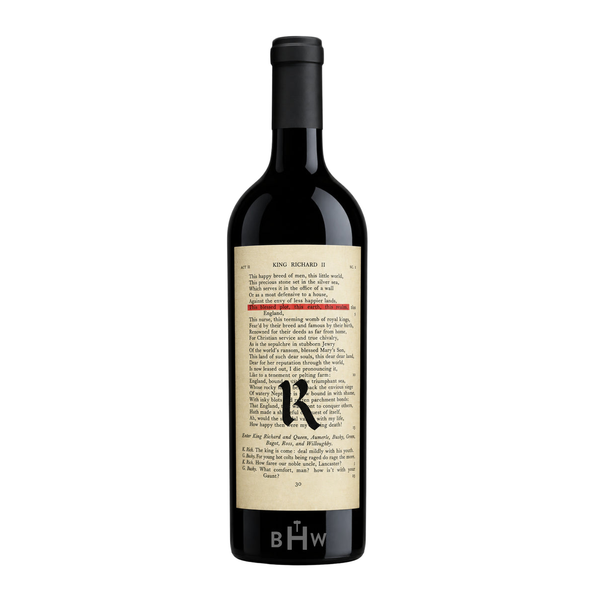 2022 Realm Cellars 'The Bard' Proprietary Red Napa Valley single red wine bottle, curated by Big Hammer Wines.