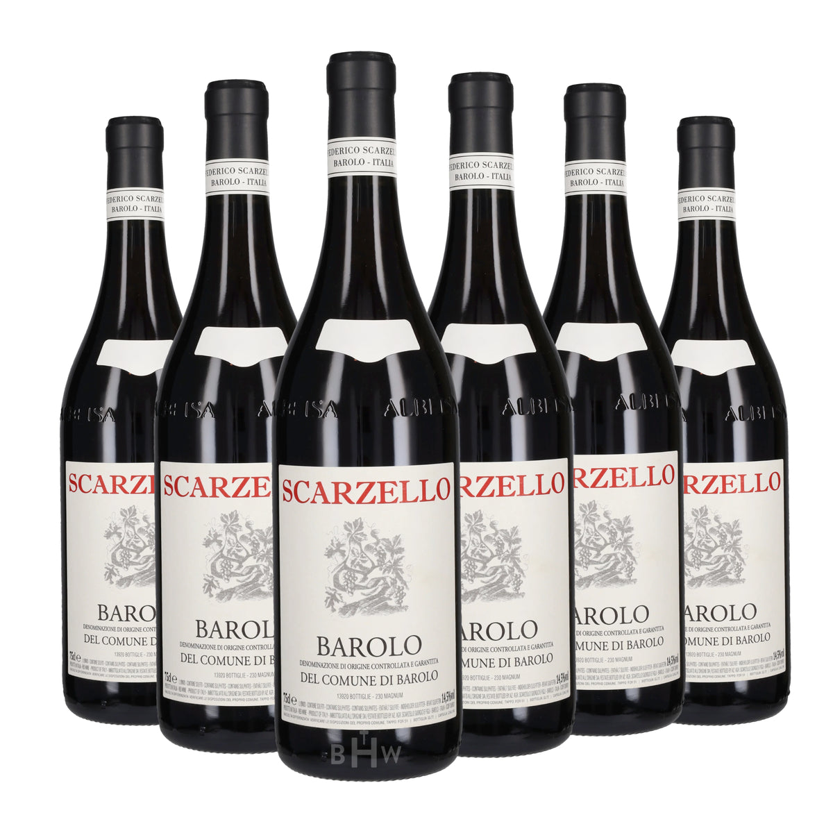 2022 Scarzello Barolo del Comune di Barolo DOCG Piemonte 6-pack red wine bottles, curated by Big Hammer Wines.