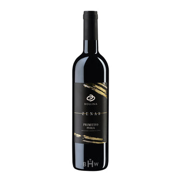 2023 Bollina Zenas Primitivo Puglia red wine bottle, curated by Big Hammer Wines.
