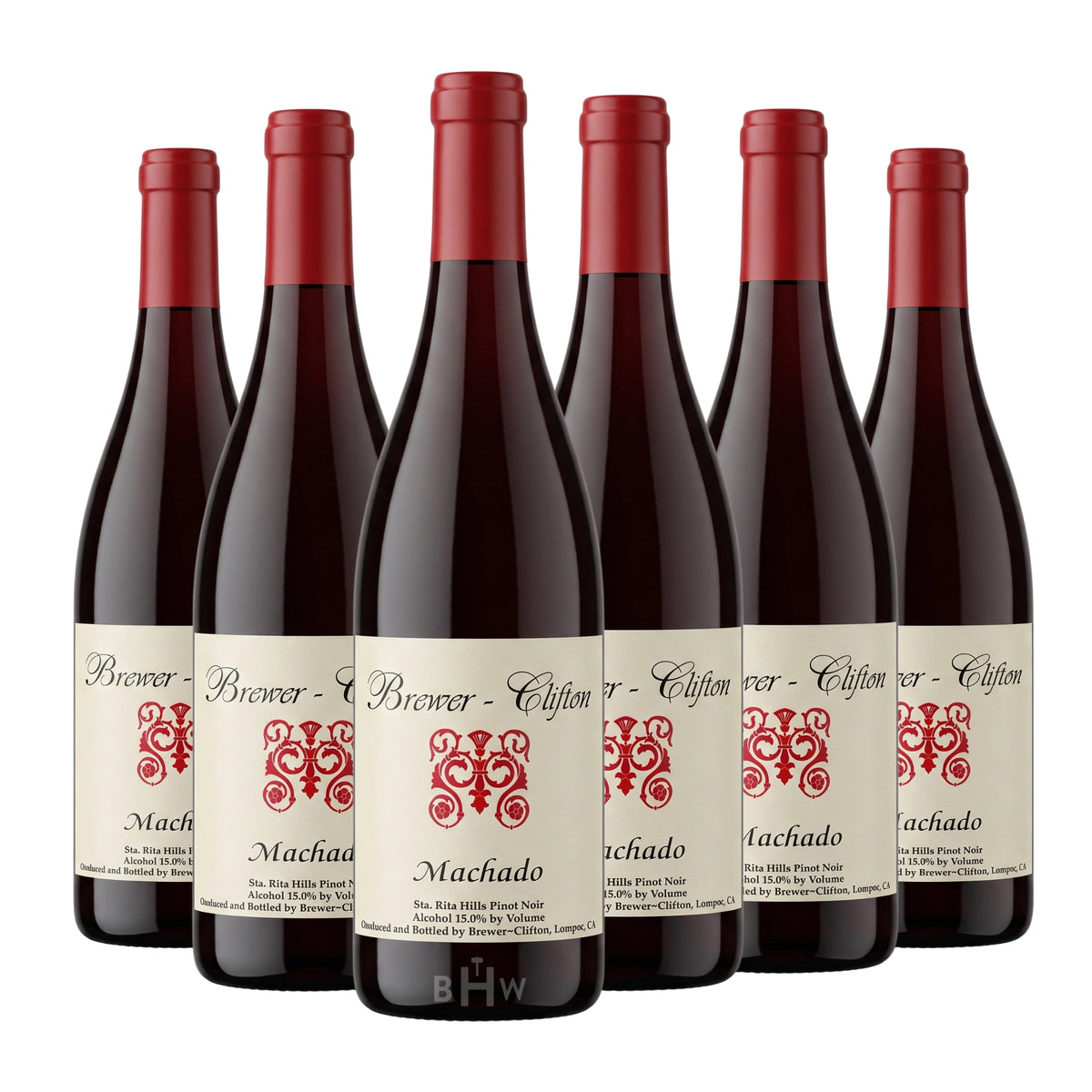 2023 Brewer-Clifton 'Machado' Pinot Noir Sta. Rita Hills 6-pack red wine bottles, curated by Big Hammer Wines.