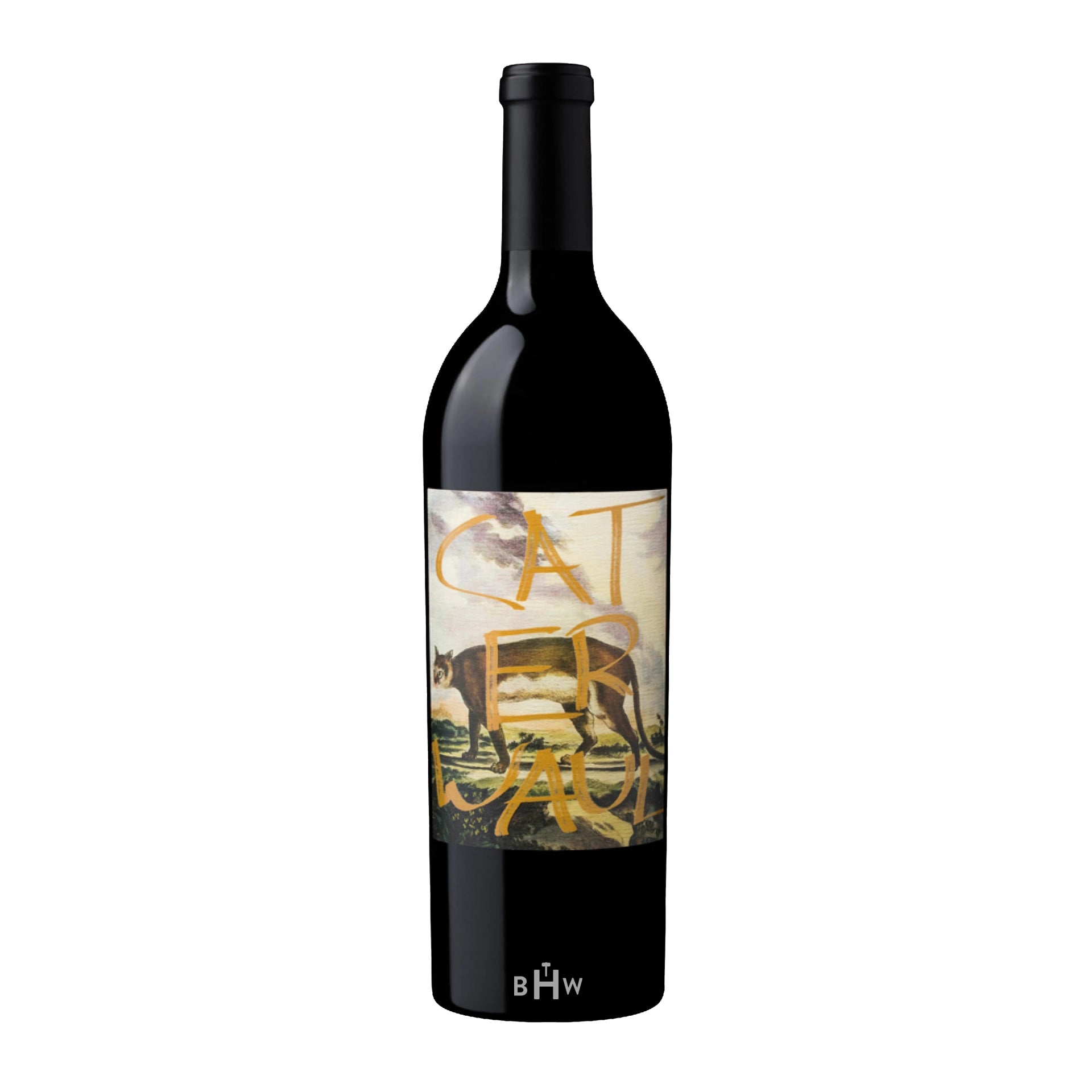 2023 Caterwaul Napa Valley Cabernet Sauvignon wine bottle with decorative label on a white background