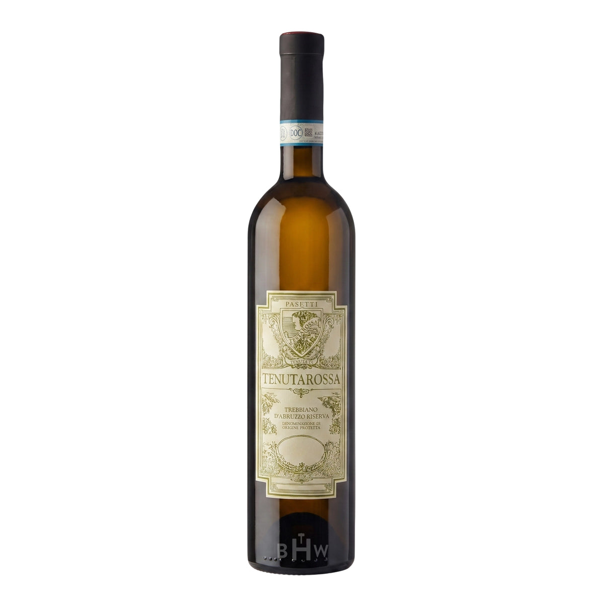 A bottle of 2023 Pasetti Tenutarossa Trebbiano d'Abruzzo Riserva white wine, curated by Big Hammer Wines.