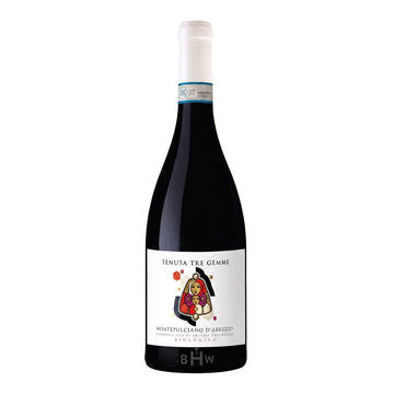 A bottle of 2023 Tenuta Tre Gemme Terroir Line Montepulciano d'Abruzzo red wine, curated by Big Hammer Wines.