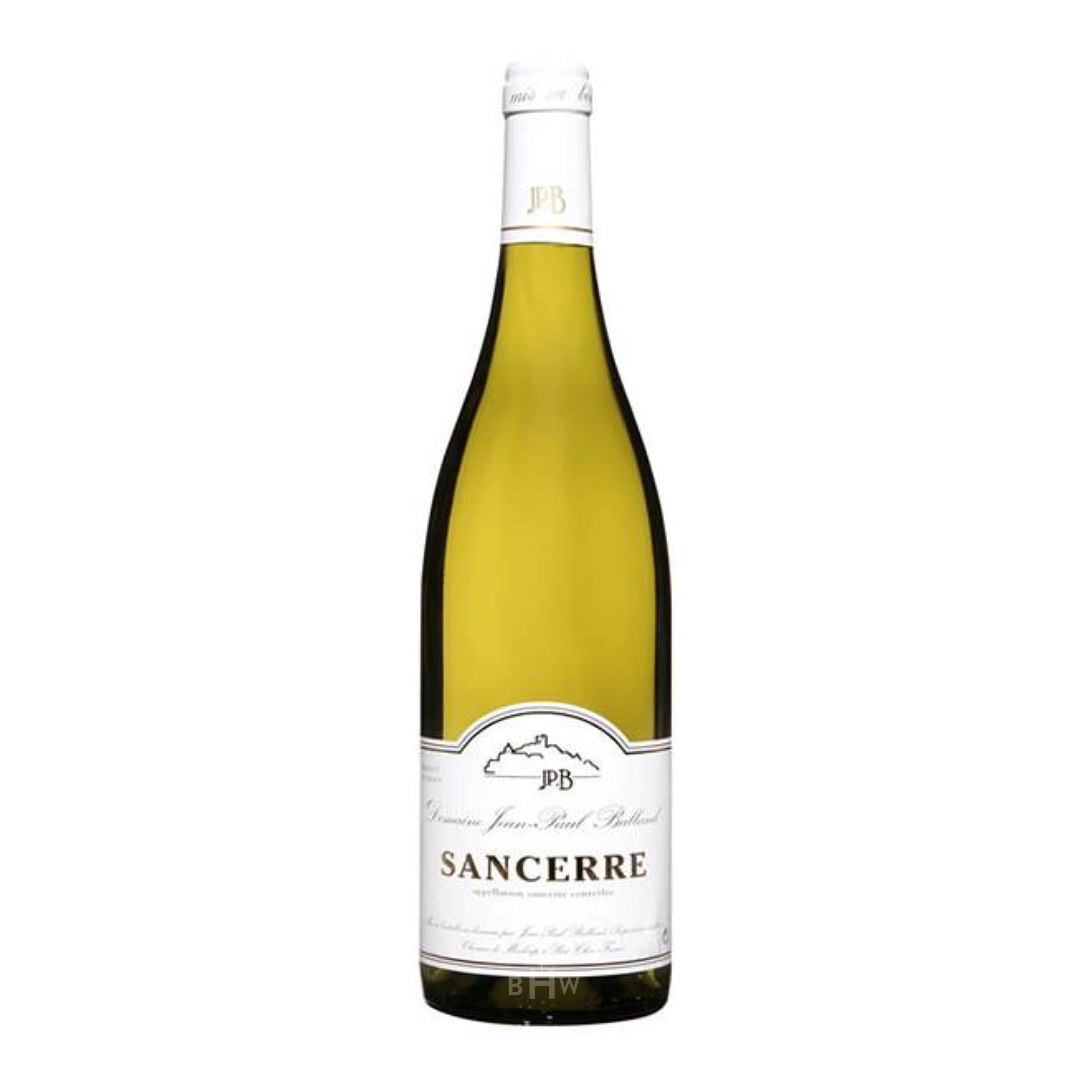 Bottle of Sancerre wine on a white background