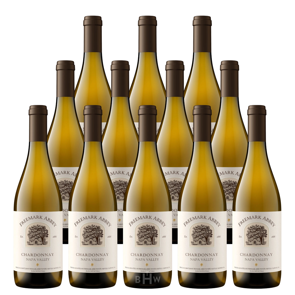 2024 Freemark Abbey Chardonnay Napa Valley 12-pack white wine bottles, curated by Big Hammer Wines.