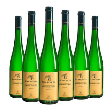 Six bottles of 2024 Rudi Pichler Wösendorfer Hochrain Grüner Veltliner Smaragd Wachau white wine. Curated by Big Hammer Wines.
