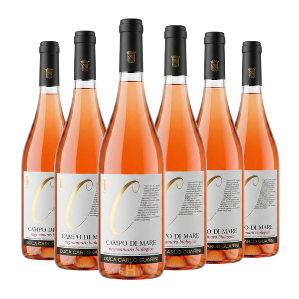 2025 Duca Carlo Guarini 'Campo di Mare' Rosato Negroamaro Salento IGT Puglia 6-pack rosé wine bottles, curated by Big Hammer Wines.