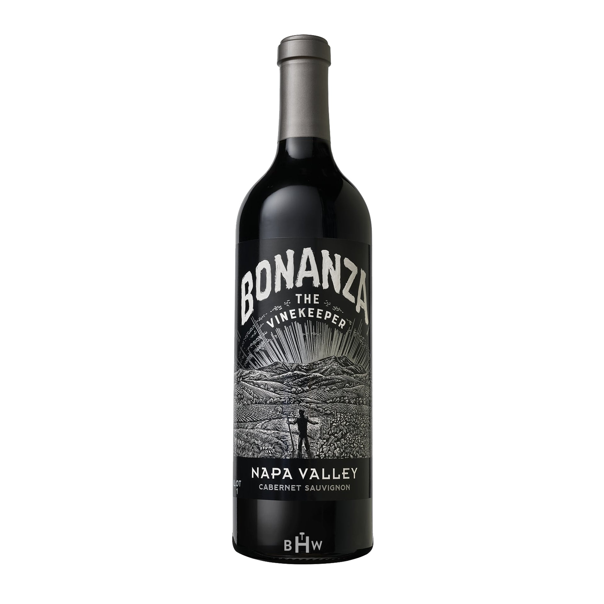 Wine bottle with 'Bonanza The Vinekeeper' label on a white background