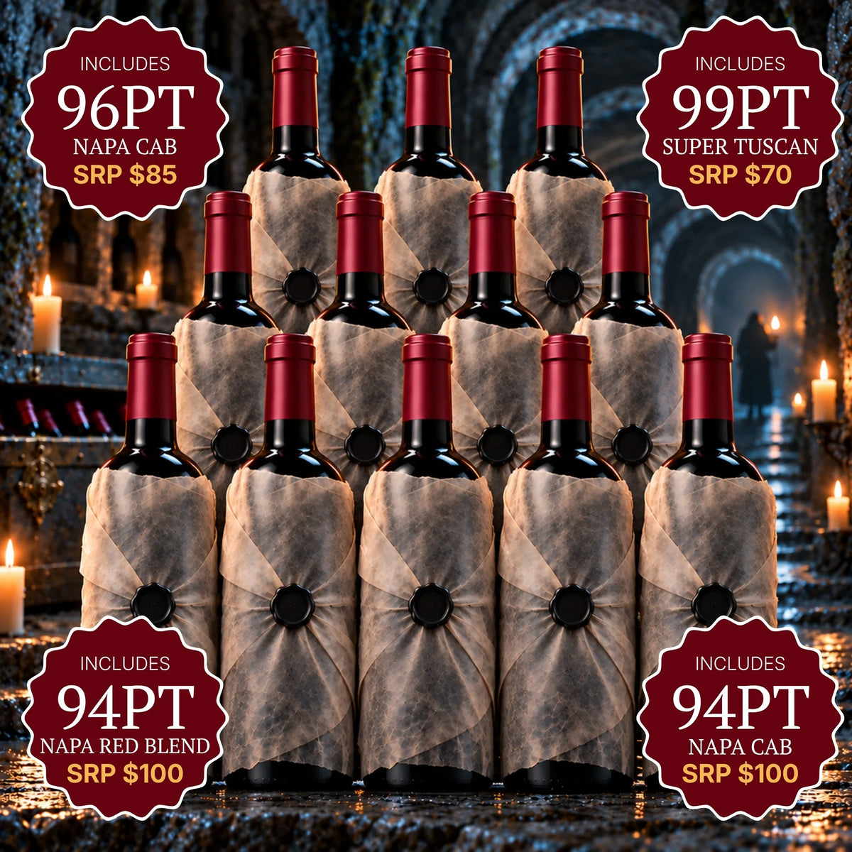 Boo Red Mystery Pack: The Catacomb 12-pack wine bottles, curated by Big Hammer Wines.