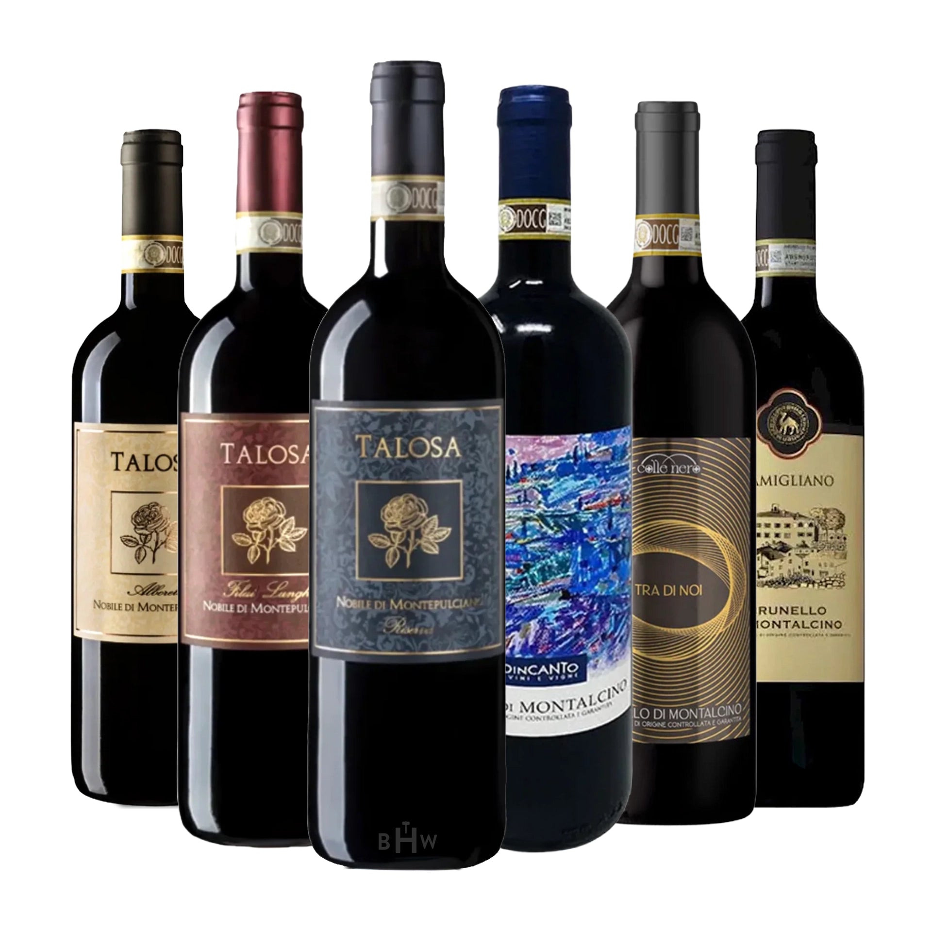 Brunello vs. Vino Nobile: Head-to-Head 6pk Sampler 6x750ml