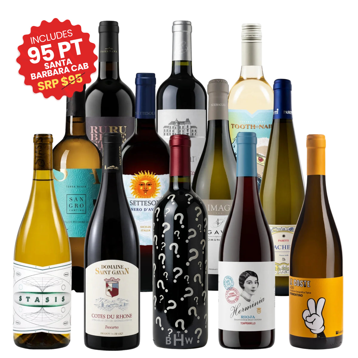 Red Wine Lovers Case featuring twelve 750ml bottles of red wine, curated by Big Hammer Wines.