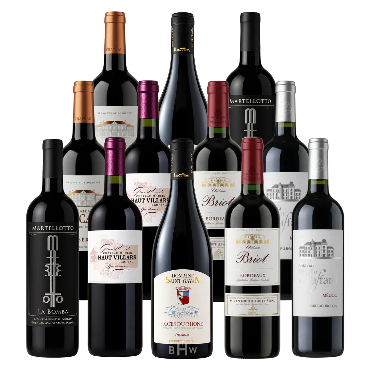 Wine Case of the Month featuring twelve 750ml bottles of wine, curated by Big Hammer Wines.