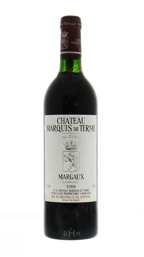 Château Marquis de Terme Red 1988 Château Marquis de Terme Margaux Wood Box