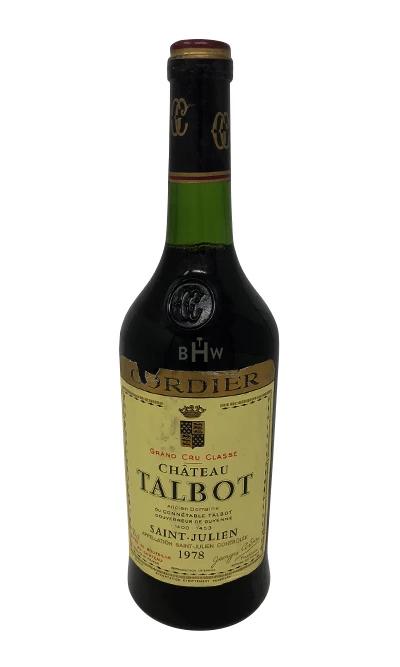 bighammerwines.com Red 1978 Chateau Talbot Saint Julien
