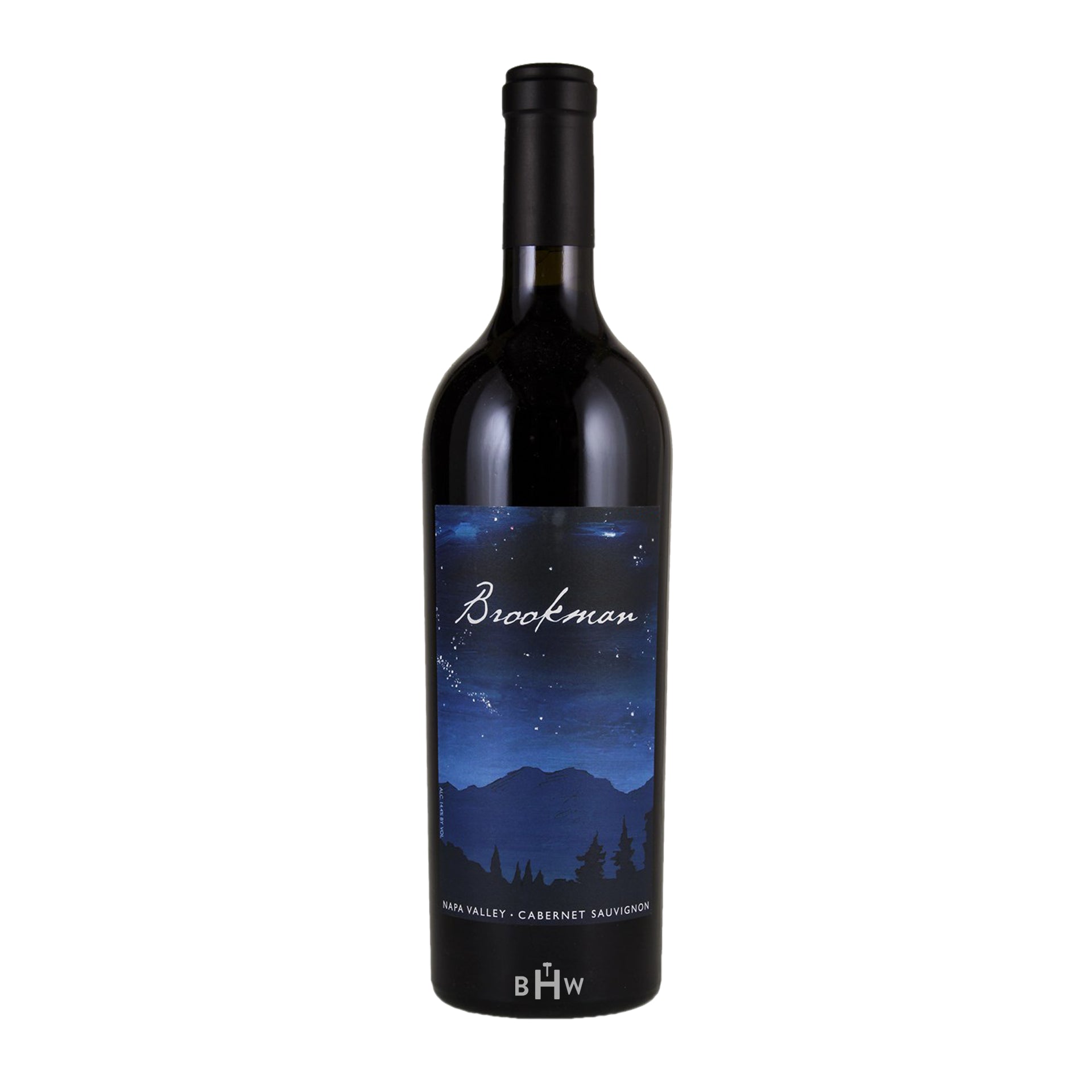 2012 Brookman Napa Valley Cabernet wine bottle with a white background.