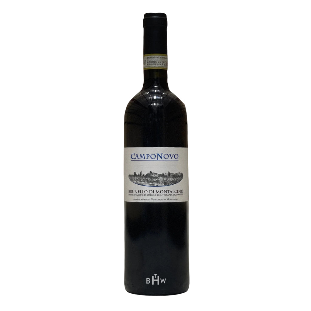 Wine bottle with 'Camponovo' label on a white background