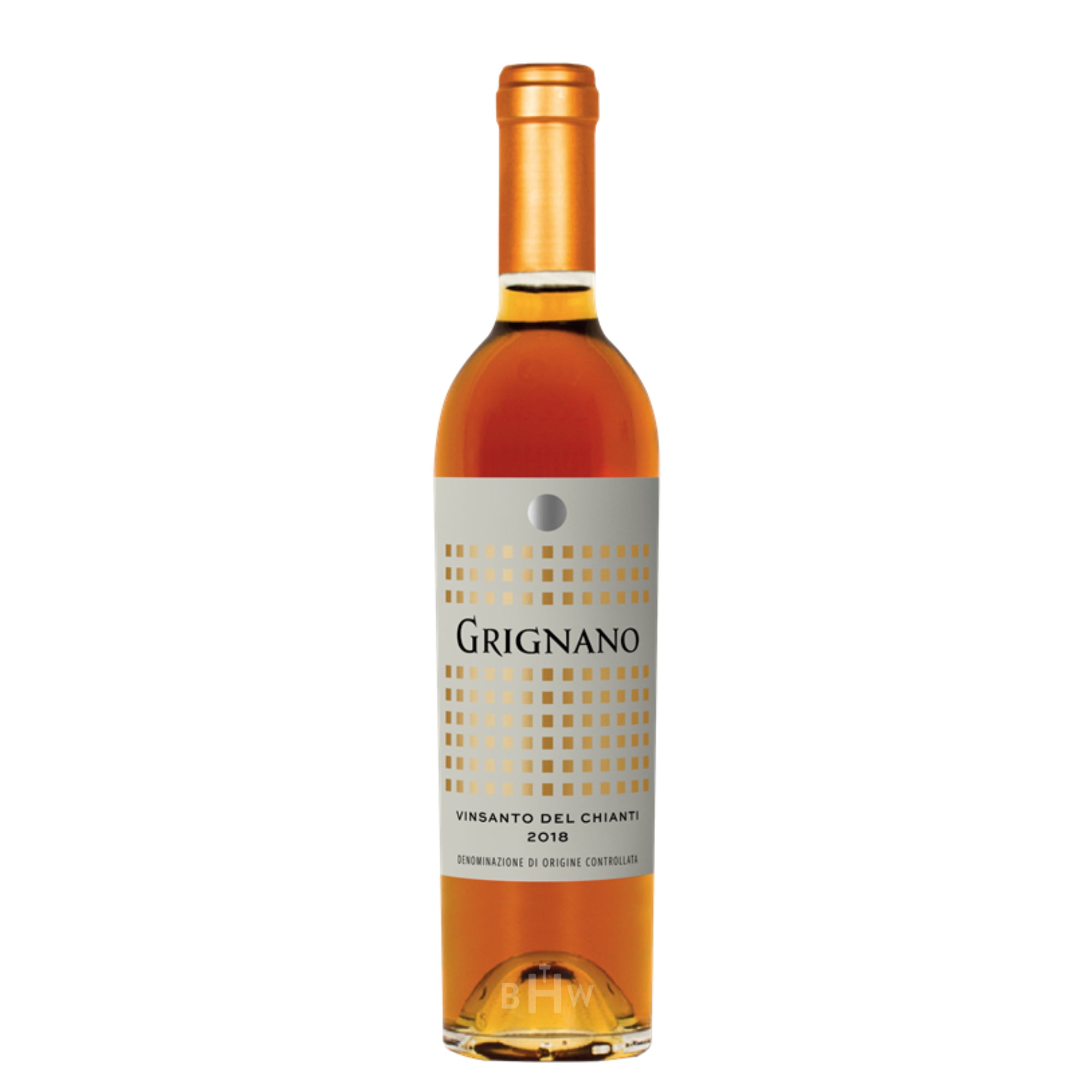 A single bottle of 2018 Grignano Vin Santo del Chianti dessert wine from Chianti Rufina, Italy, curated by Big Hammer Wines.