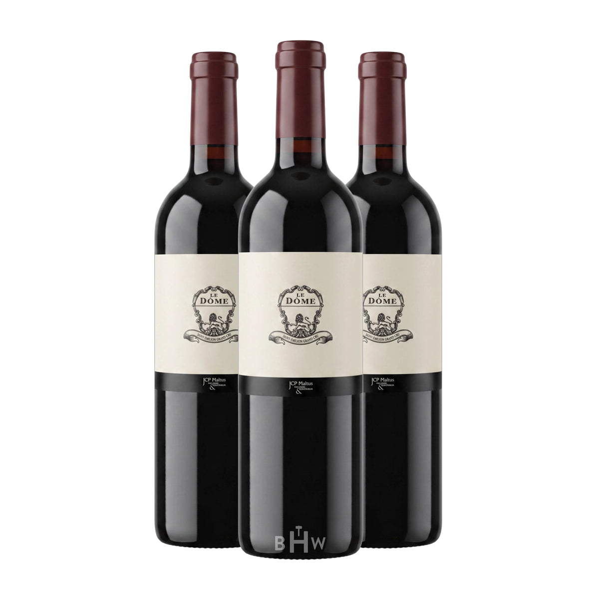 2018 Le Dome Saint-Emilion Grand Cru 3-Pack featuring three 750ml bottles of red wine, curated by Big Hammer Wines.