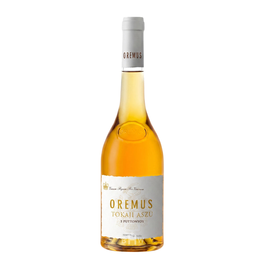 2018 Oremus Tokaji Aszú 5 Puttonyos sweet dessert wine bottle. Curated by Big Hammer Wines.