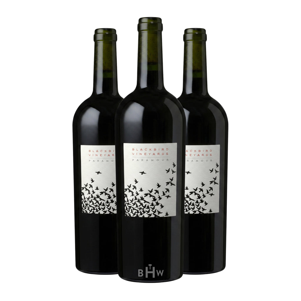 Three bottles of 2019 Blackbird Vineyards Paramour Red Blend, curated by Big Hammer Wines.