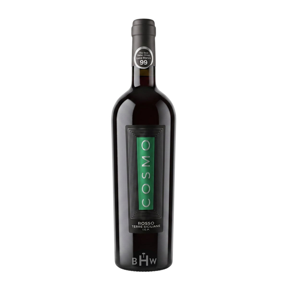 A bottle of 2019 La Bollina Cosmo Rosso Terre Siciliane IGP red wine, curated by Big Hammer Wines.