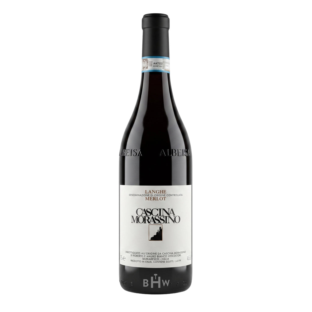 A bottle of 2019 Cascina Morassino Langhe Merlot red wine from Piedmont, Italy, curated by Big Hammer Wines