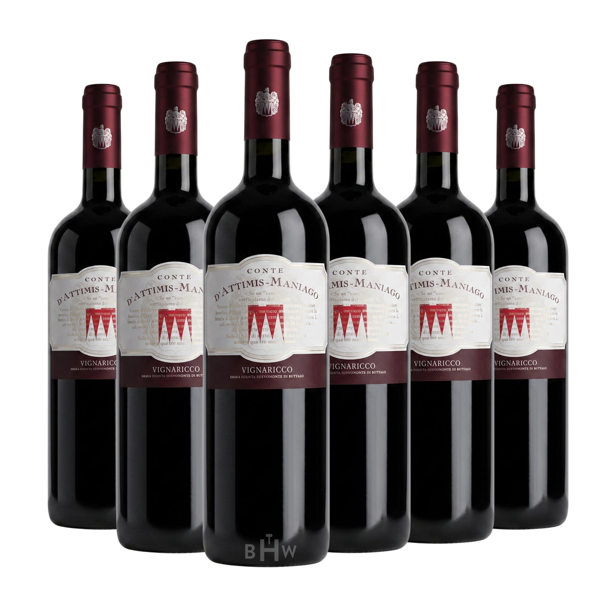 2019 Conte d'Attimis-Maniago Vignaricco Colli Orientali del Friuli 6-Pack featuring six 750ml bottles of red wine, curated by Big Hammer Wines.