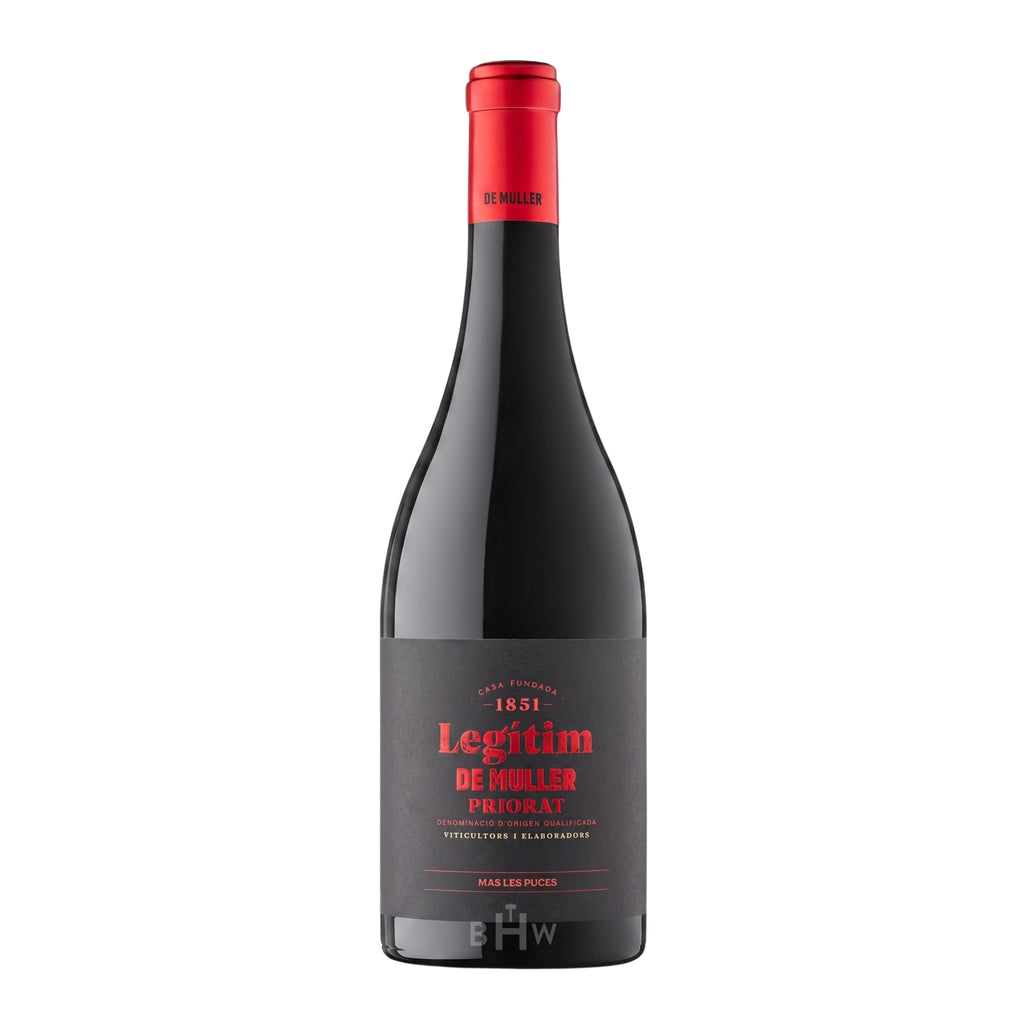 A bottle of 2019 De Muller Legítim Priorat red wine, curated by Big Hammer Wines.